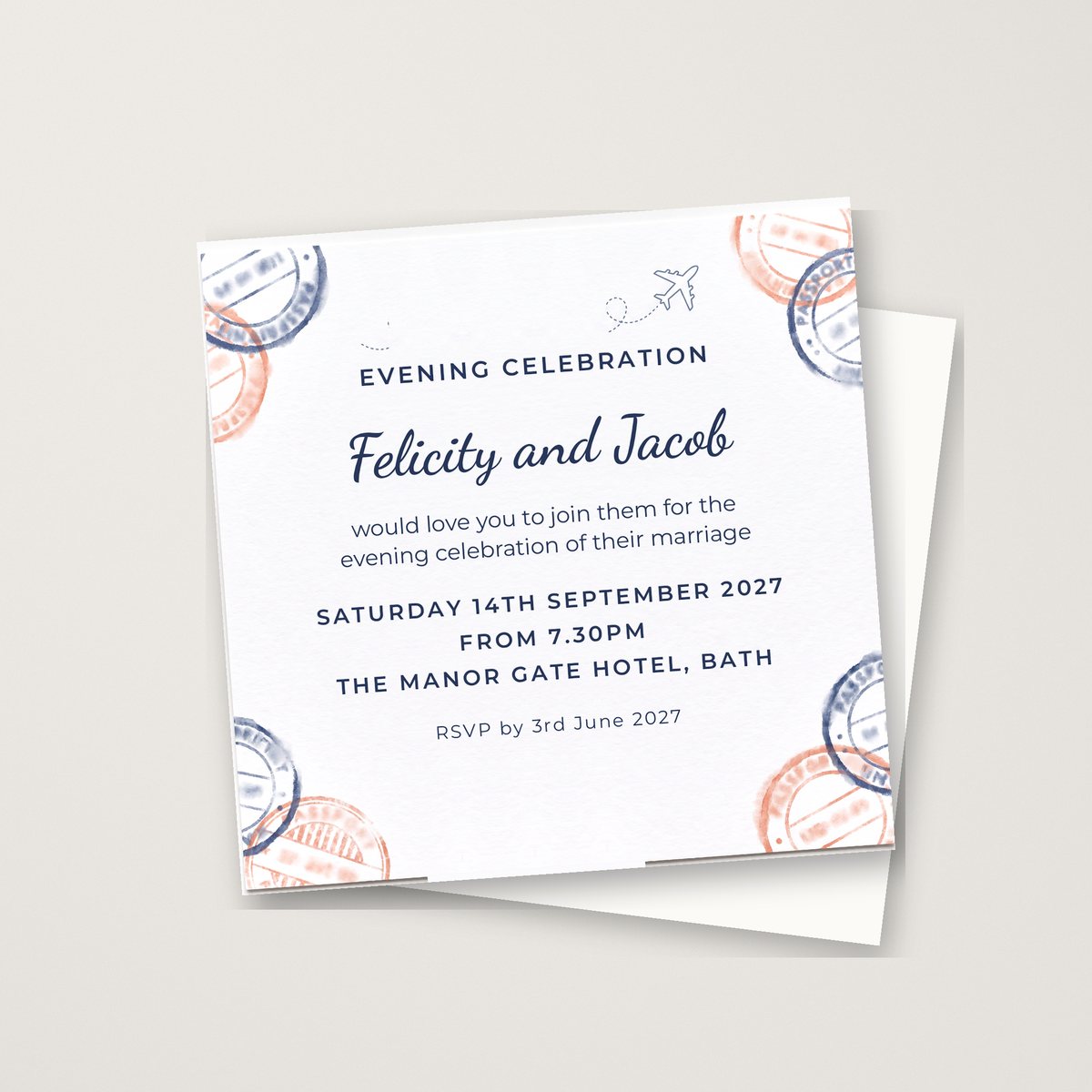 Jetting Off Evening Invitation