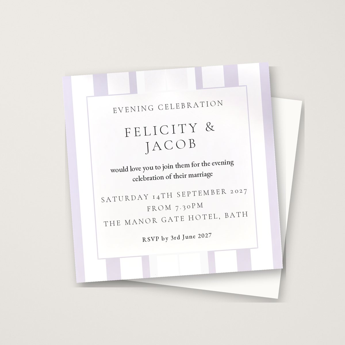 Colourband Stripe Evening Invitation
