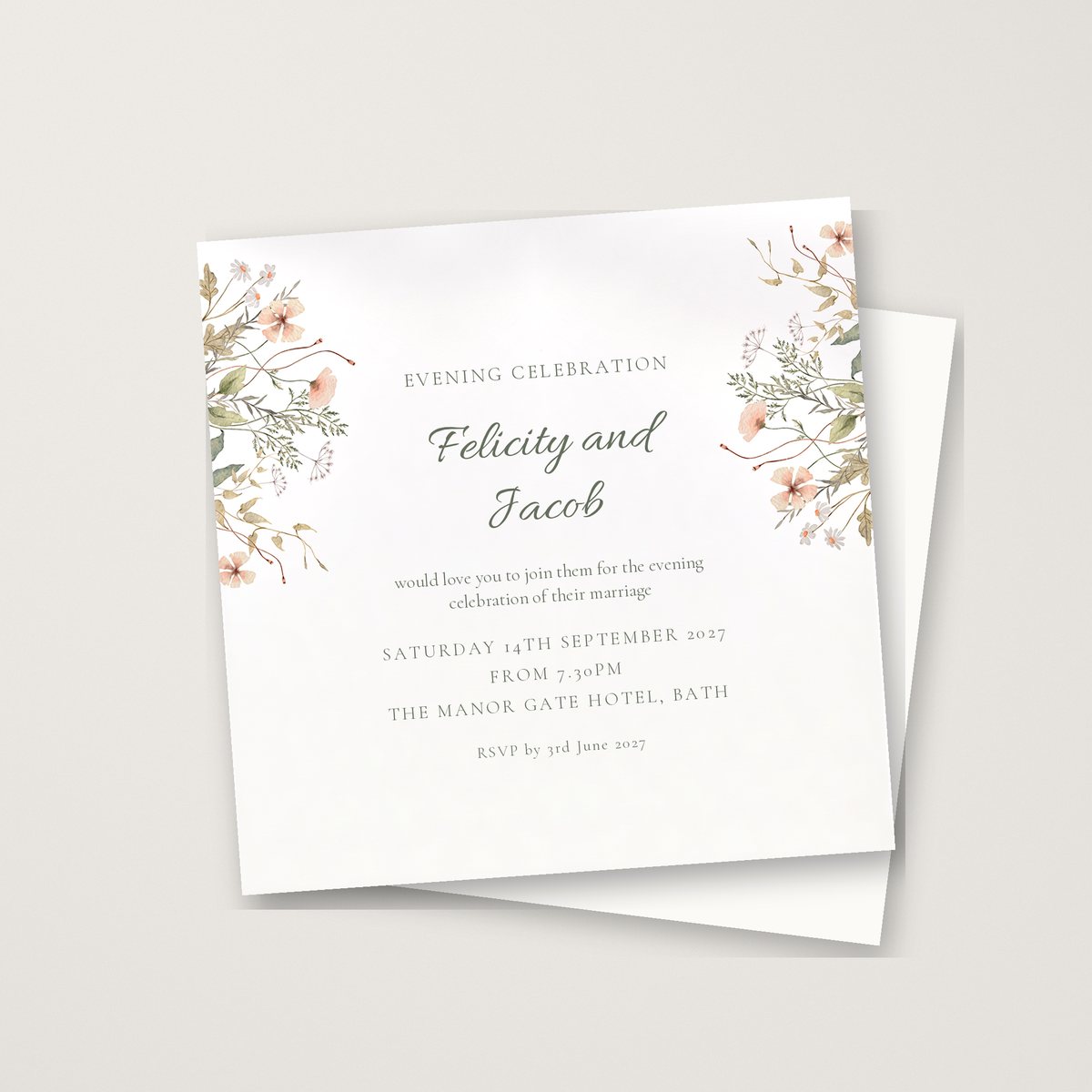 Among the Flowers Evening Invitation