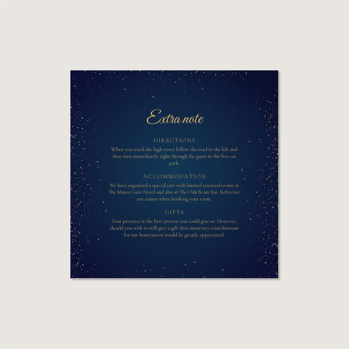 A Sprinkle of Sparkle Information Card