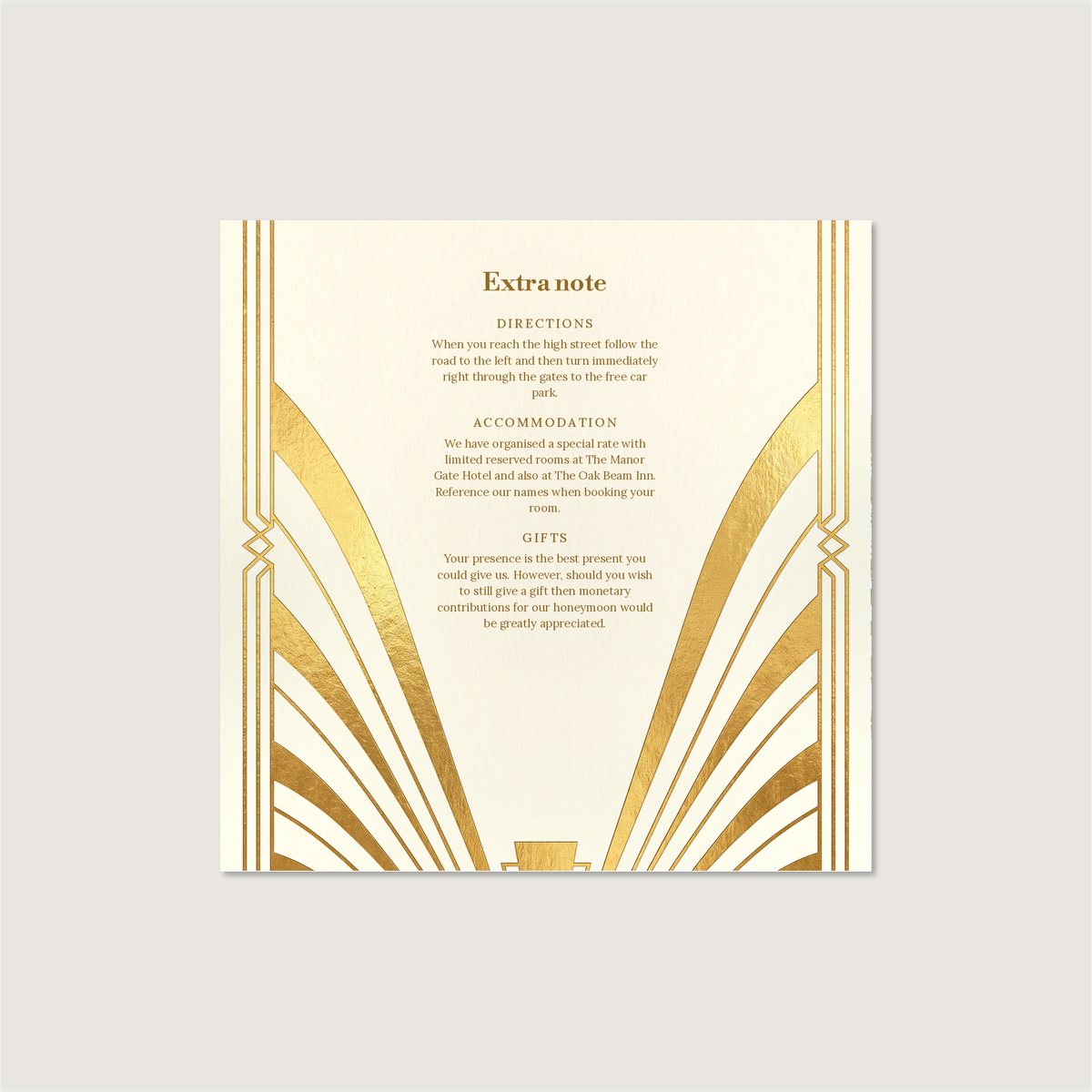 Deco Curve Information Card