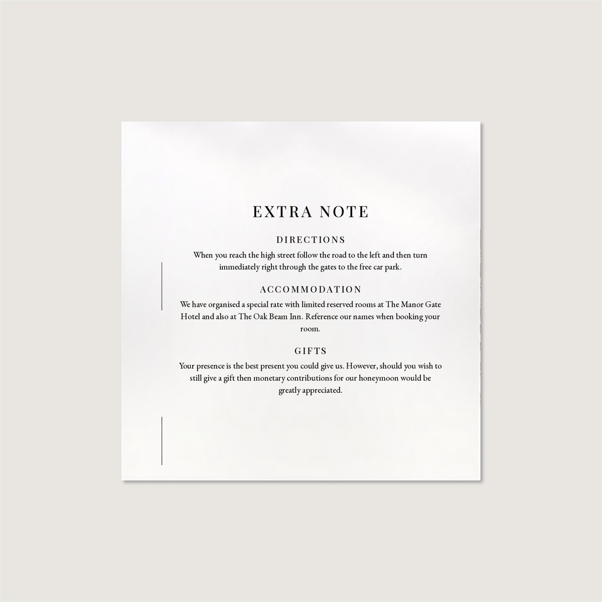 Evelyn Serif Information Card