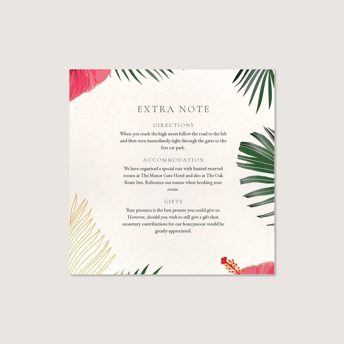 Tropical Coral Information Card