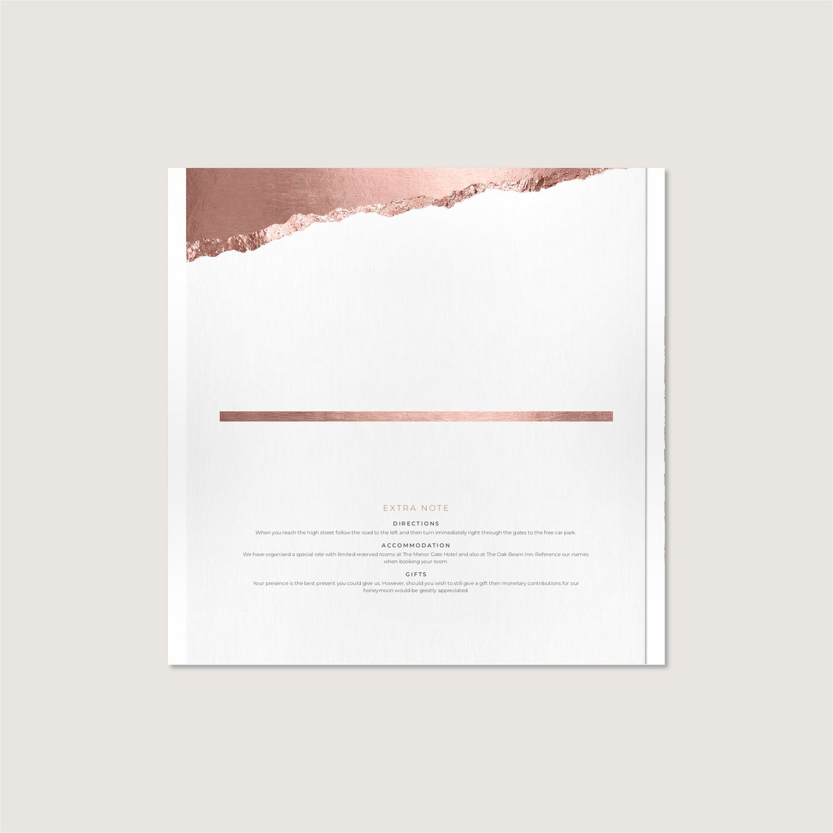 Chic Metallic Information Card