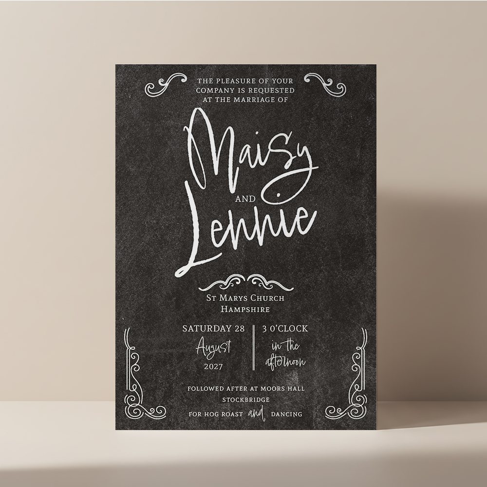 Blackboard Ornate invitation