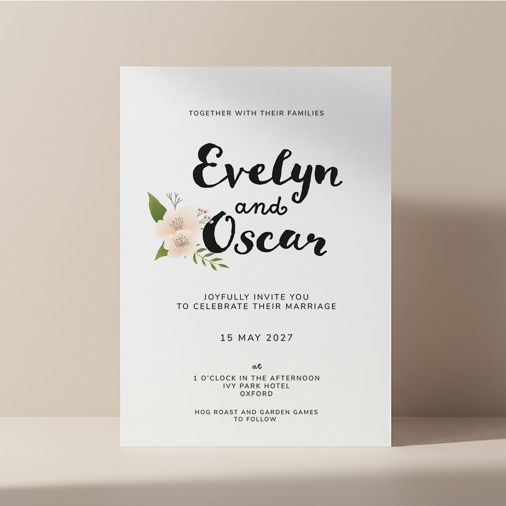 Fun Script / Flowers invitation
