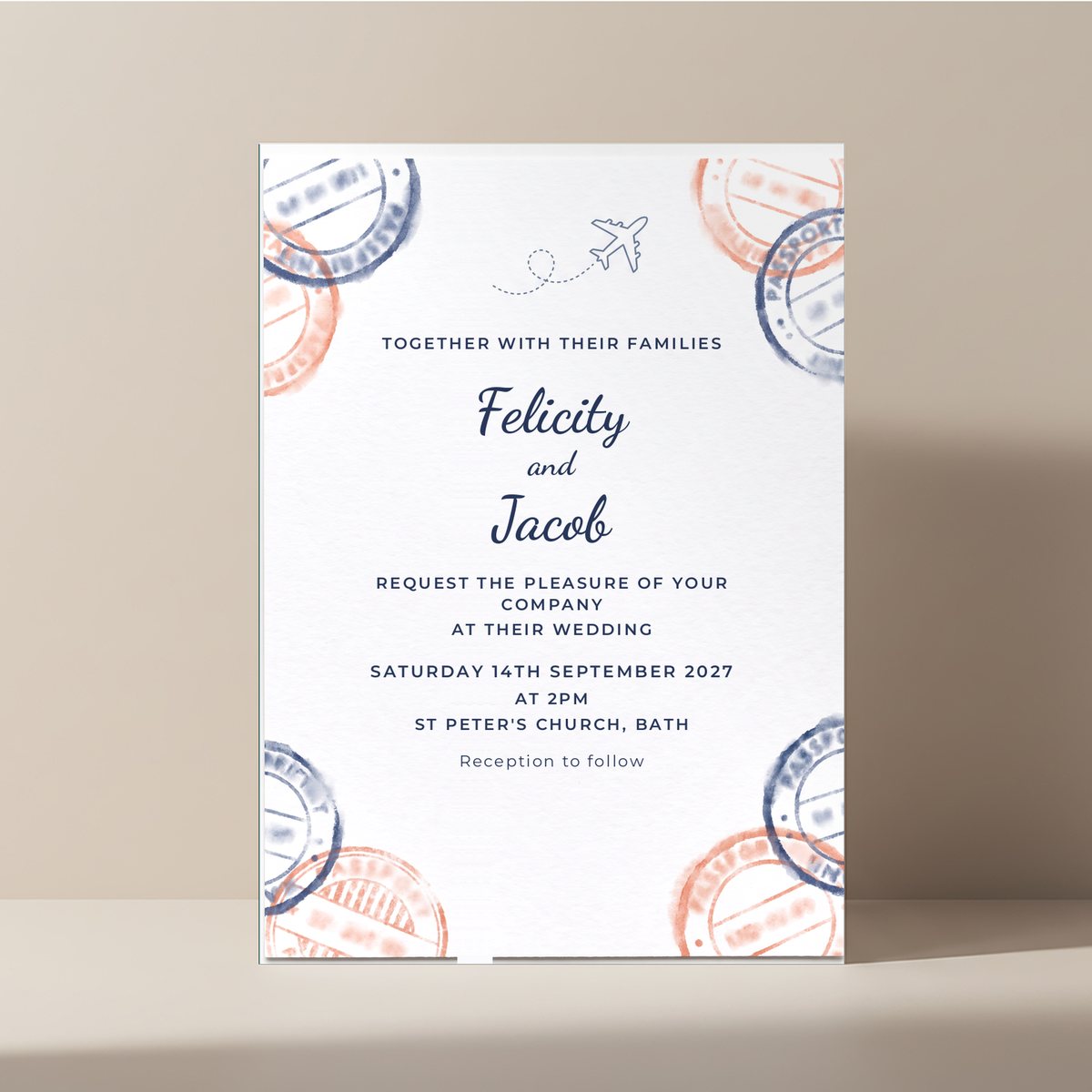 Jetting Off invitation