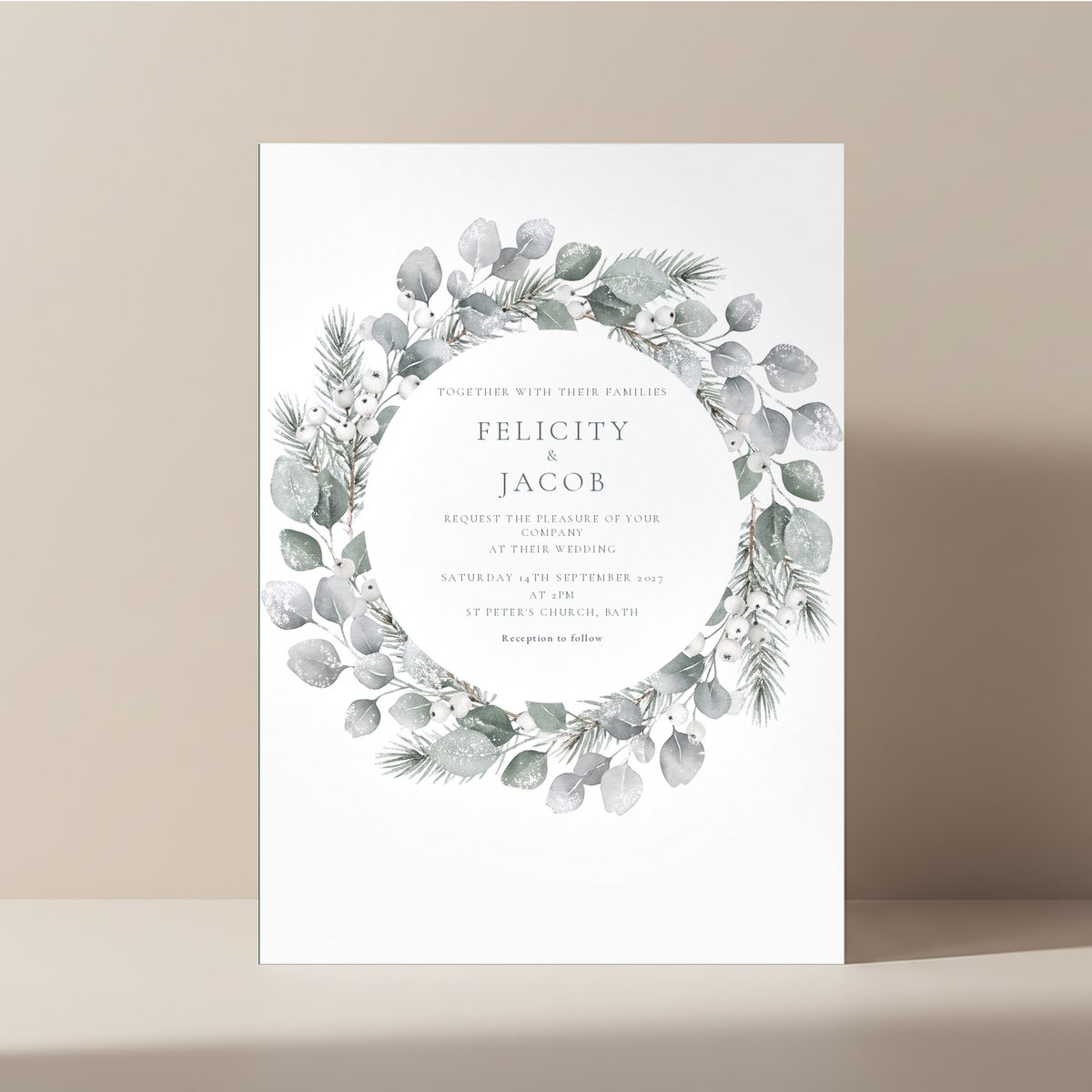 Frosted Wreath invitation