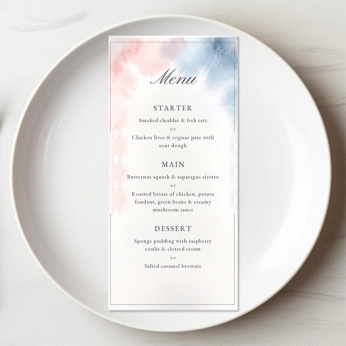Colour Me Menu Card