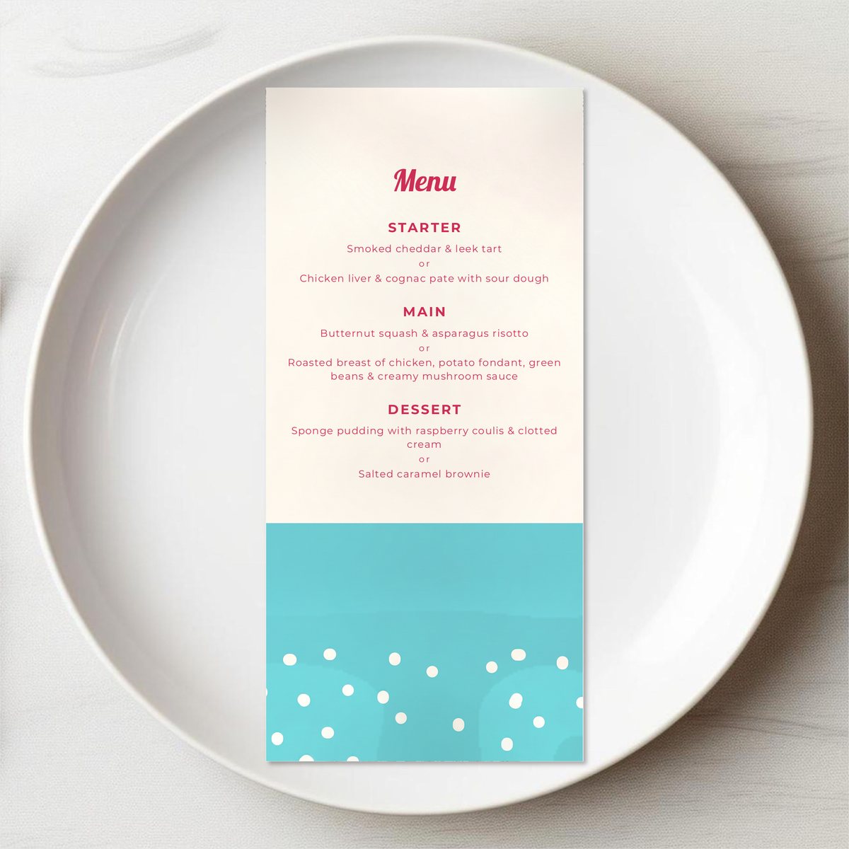 Good Times Menu Card