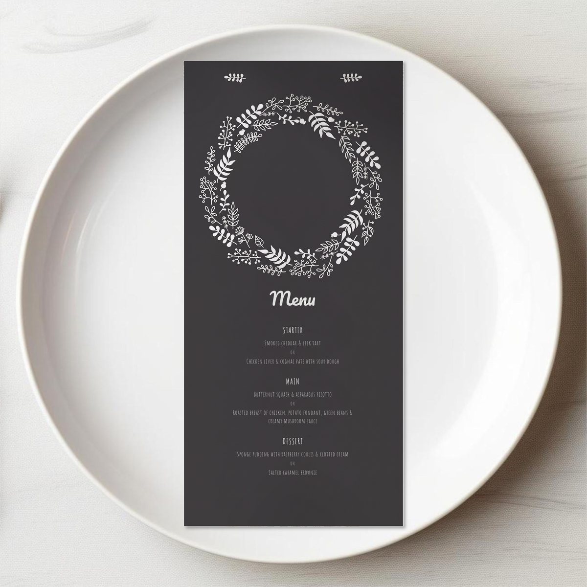 Chalk Wild Flower Menu Card