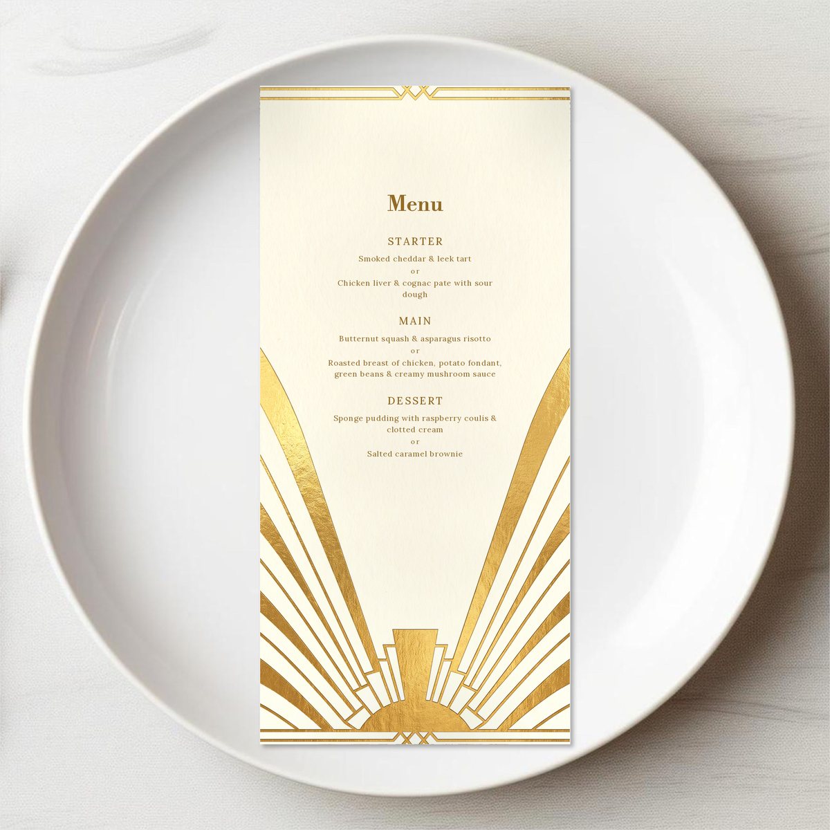 Deco Curve Menu Card