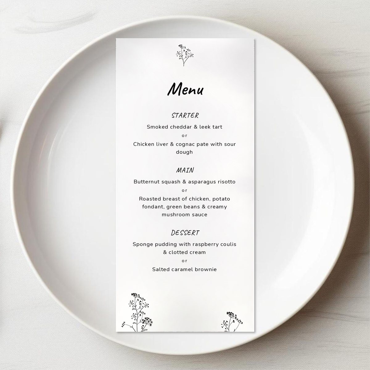 Rustic Love Menu Card