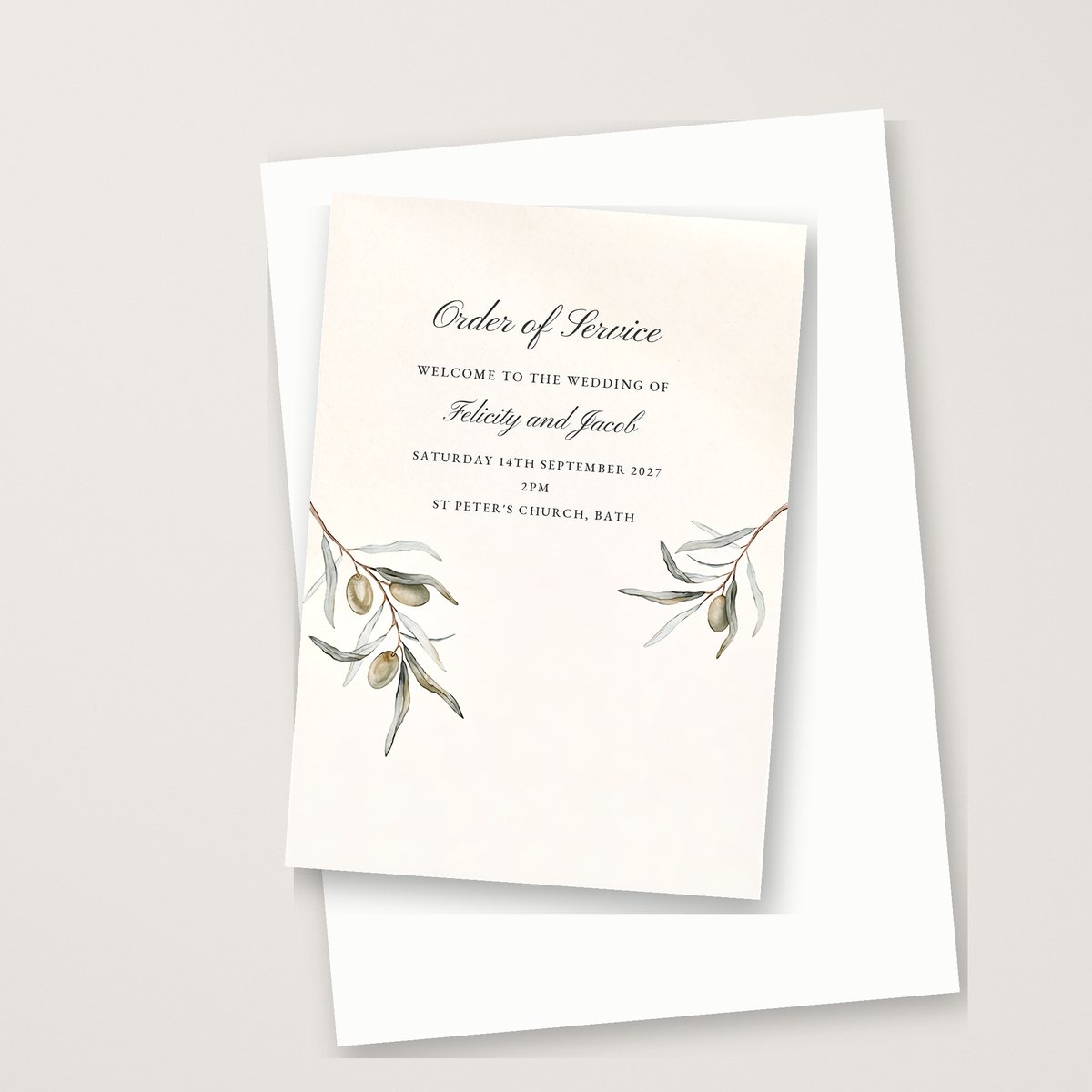 Olive Garden Order of Service