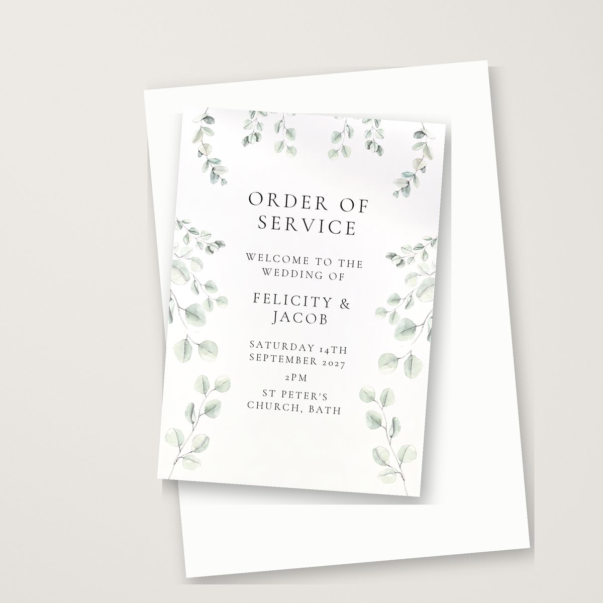 Eucalyptus Dream Order of Service