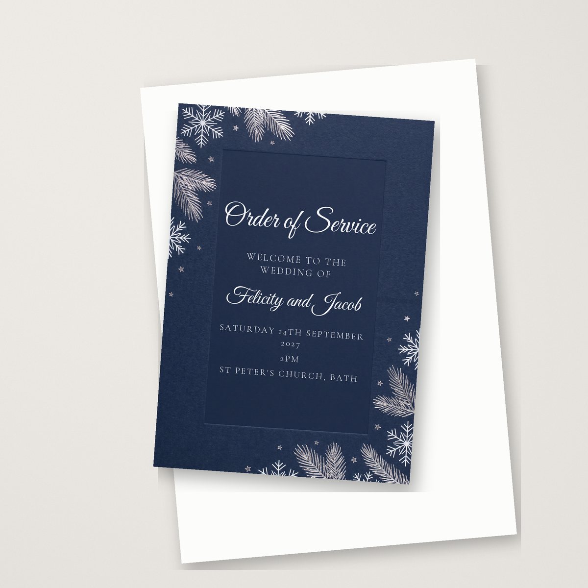 Winter Wedding Order of Service
