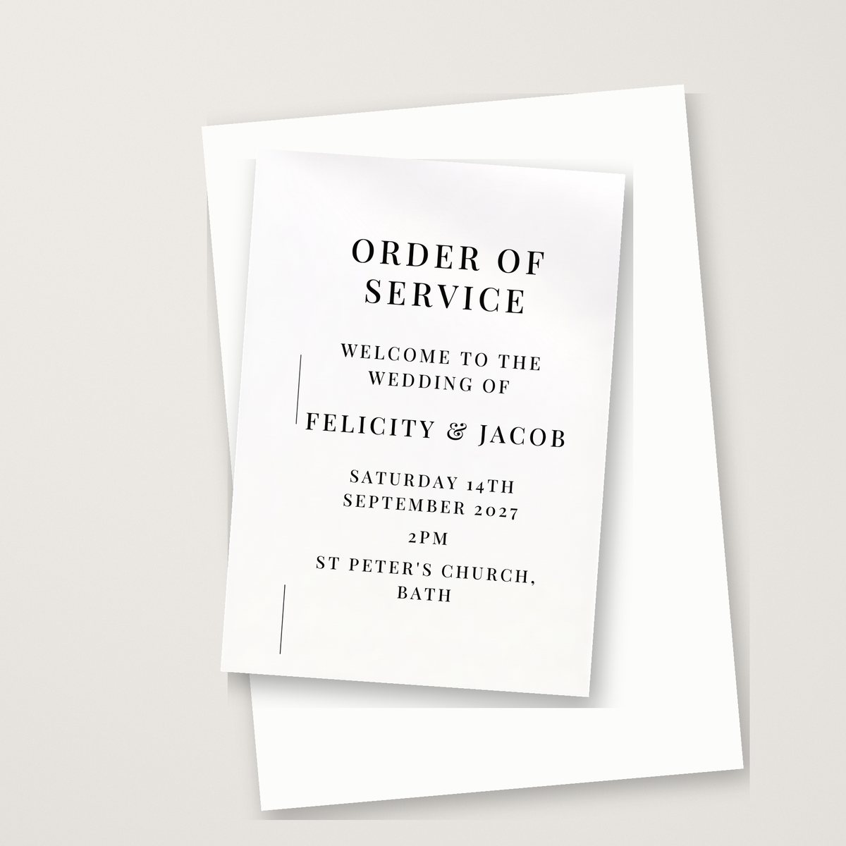 Evelyn Serif Order of Service