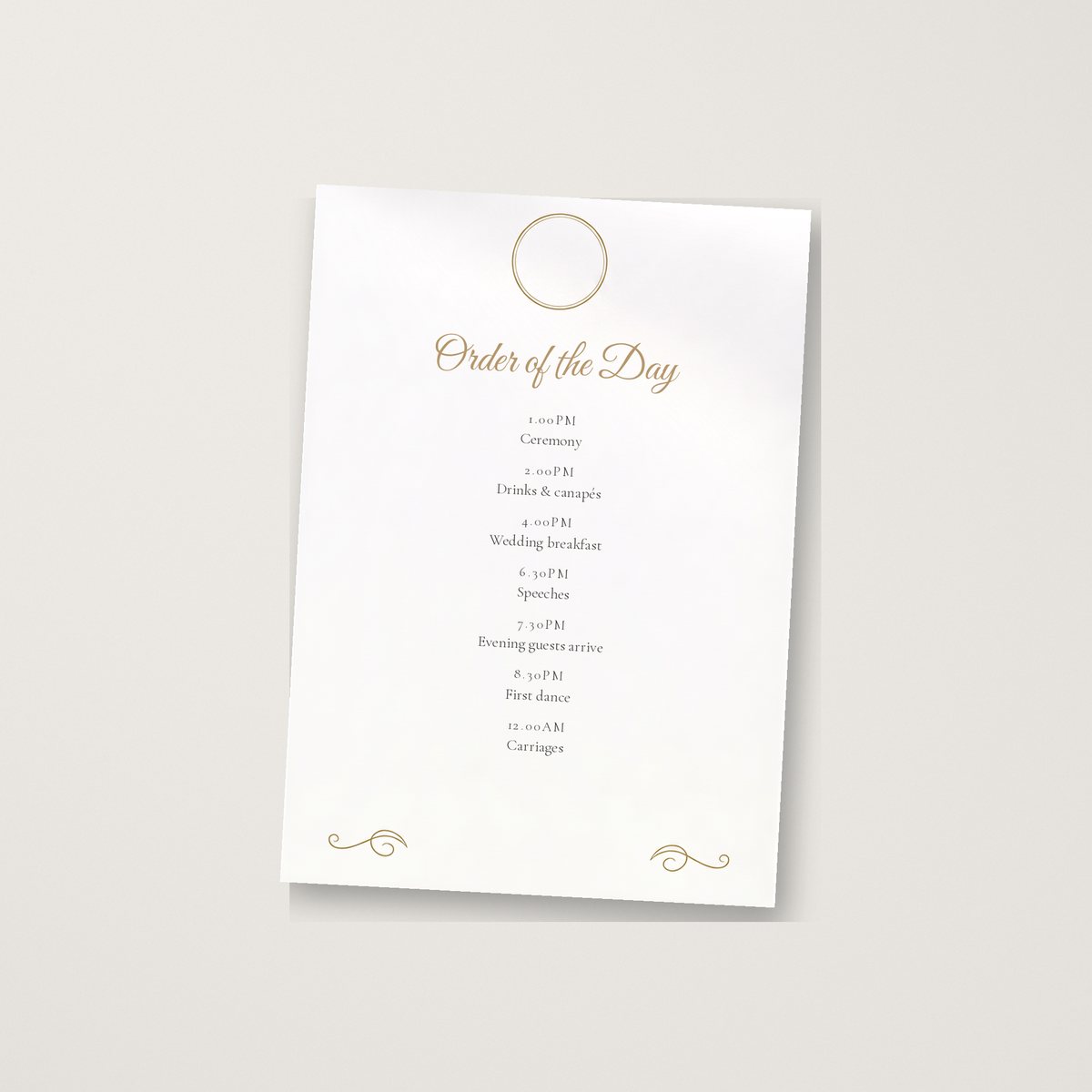 Monogram of Love Order of the Day
