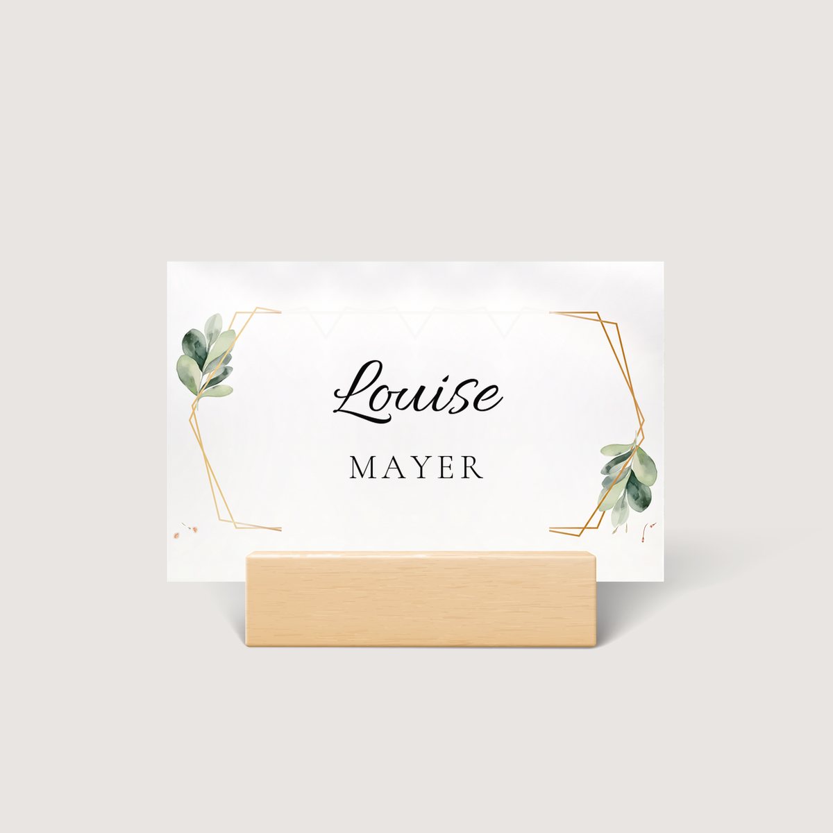 Leaf Gold Hex Place Card