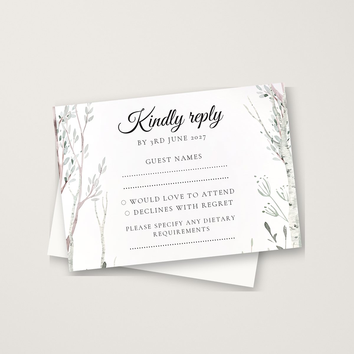 Naturally Beautiful RSVP Card