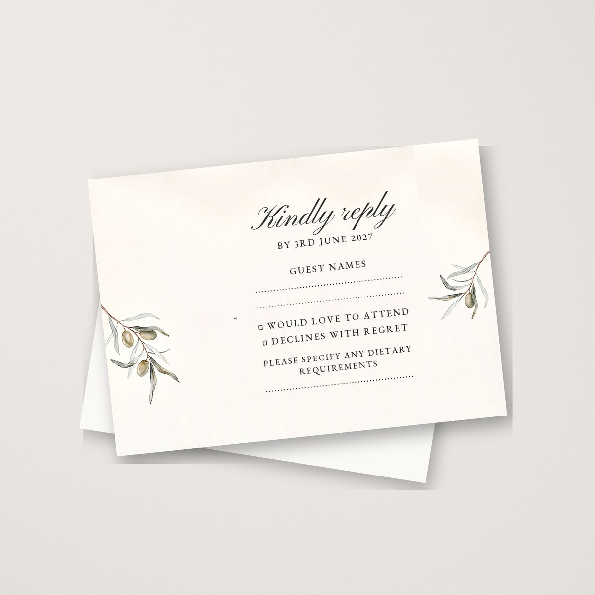 Olive Garden RSVP Card