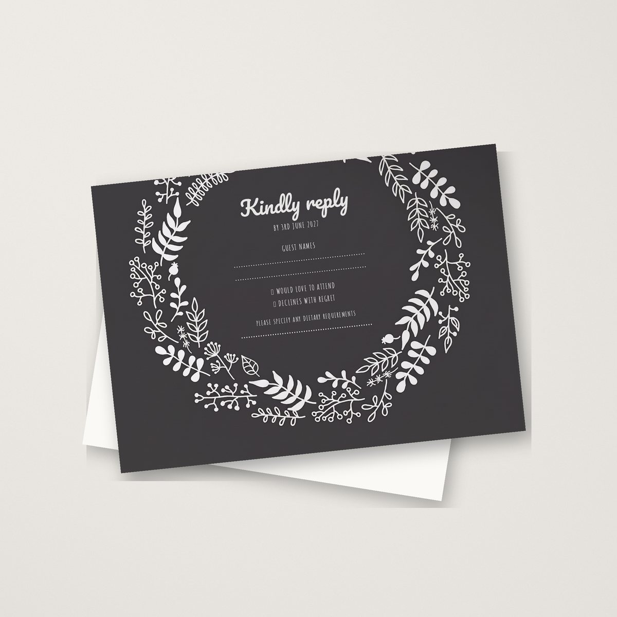 Chalk Wild Flower RSVP Card