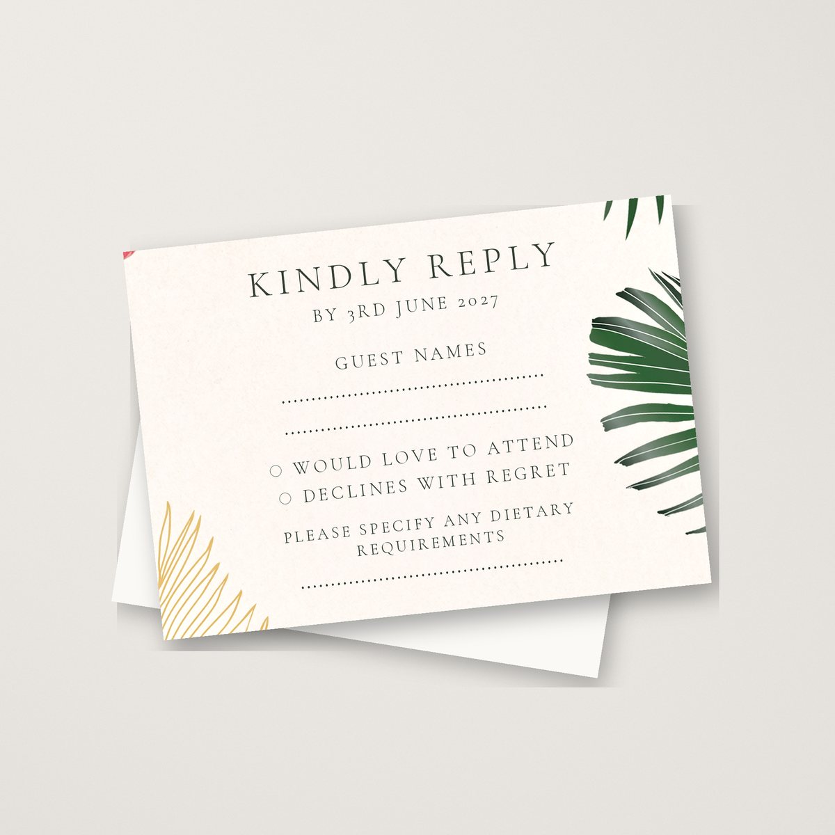 Tropical Coral RSVP Card