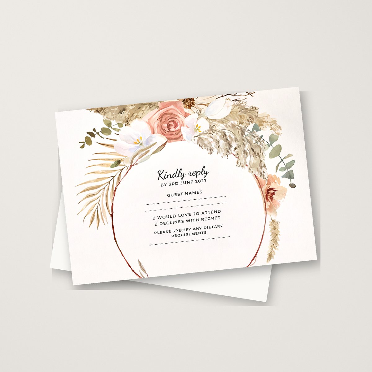 Boho Hoop RSVP Card