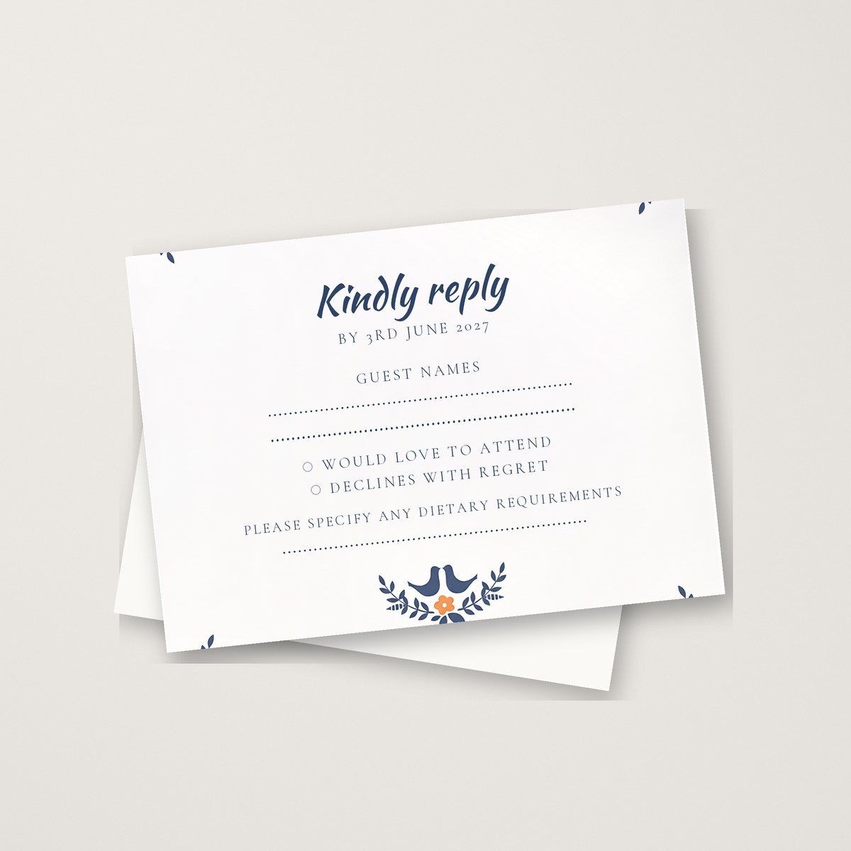 Country Floral RSVP Card