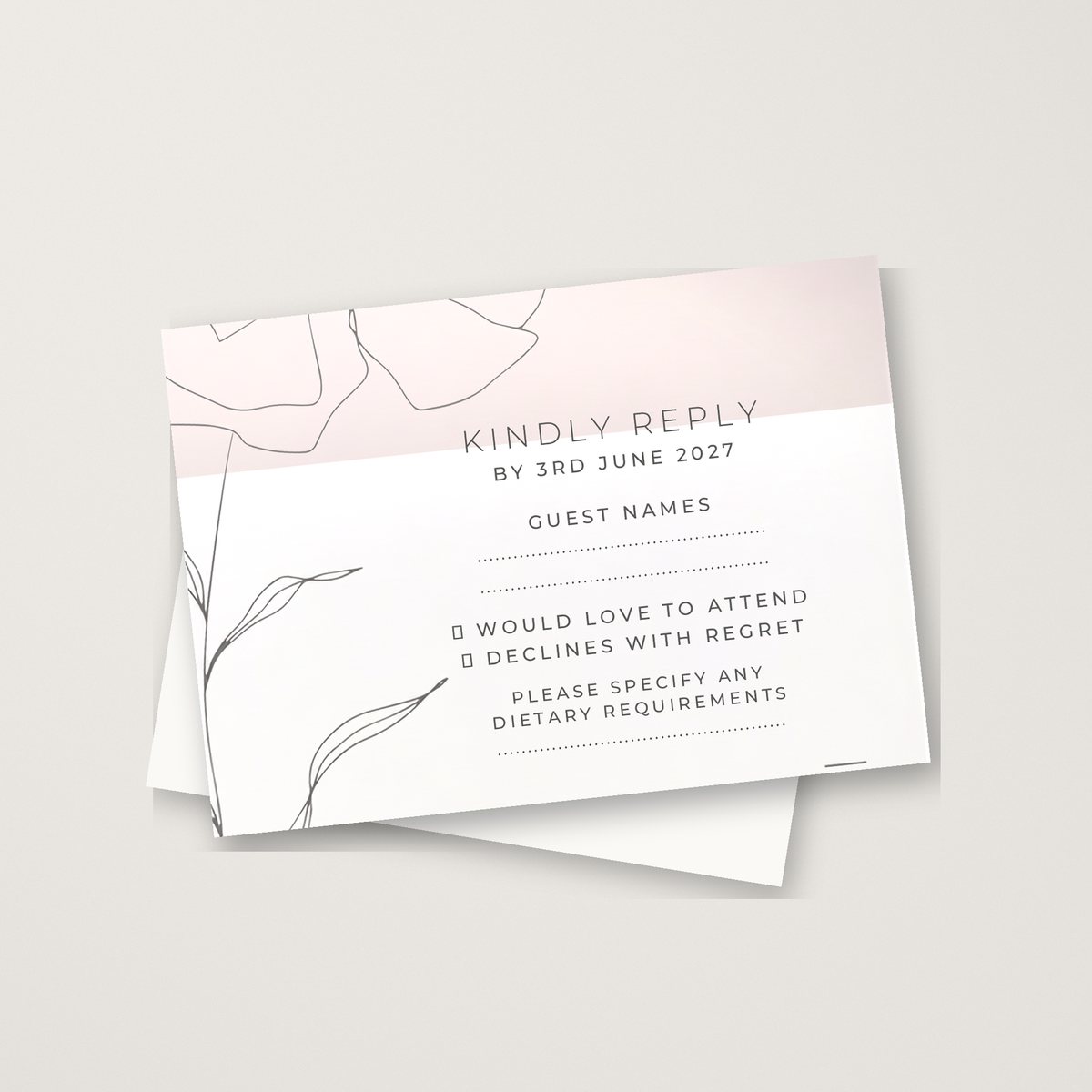 Subtle Rose RSVP Card