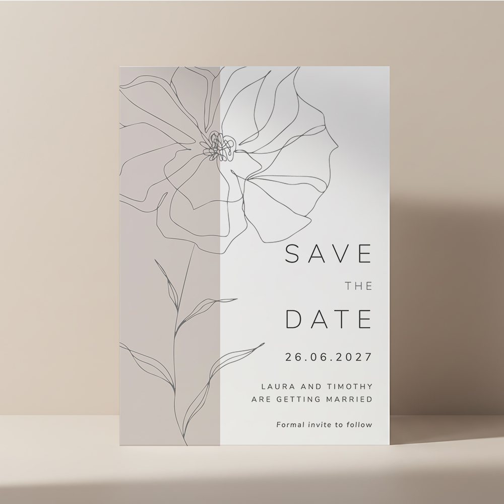 Subtle Rose Save the Date