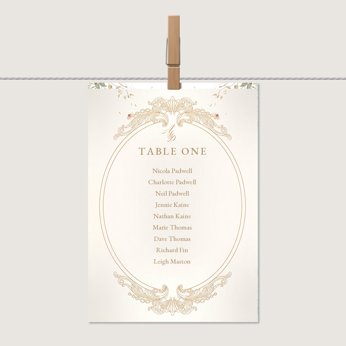 The Belvoir Table Name Card