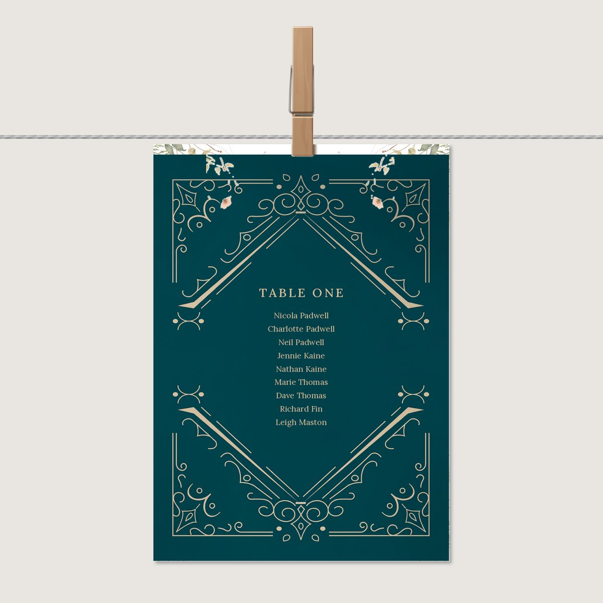 Fancy Deco Table Number or Name Card