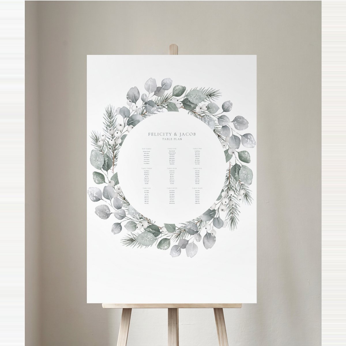 Frosted Wreath Table Plan