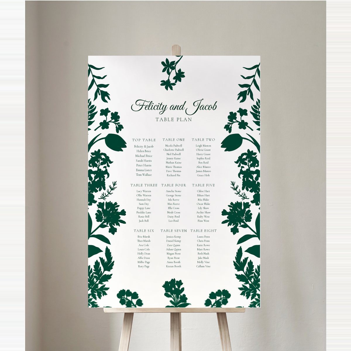 Wild Forest Table Plan