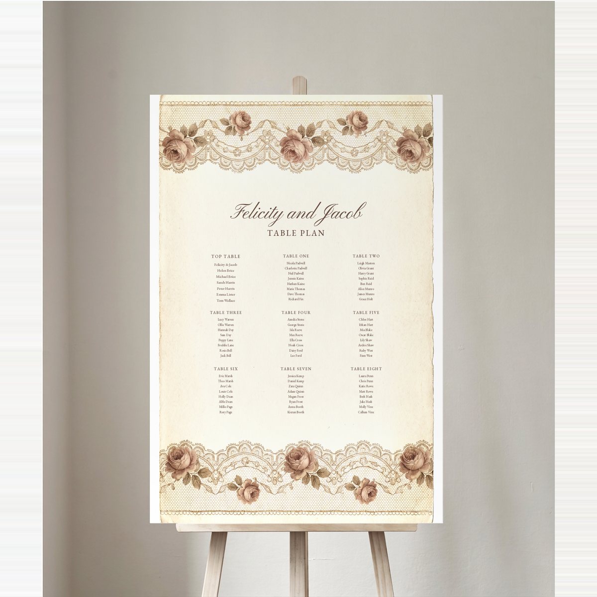 Lace Blooms Table Plan