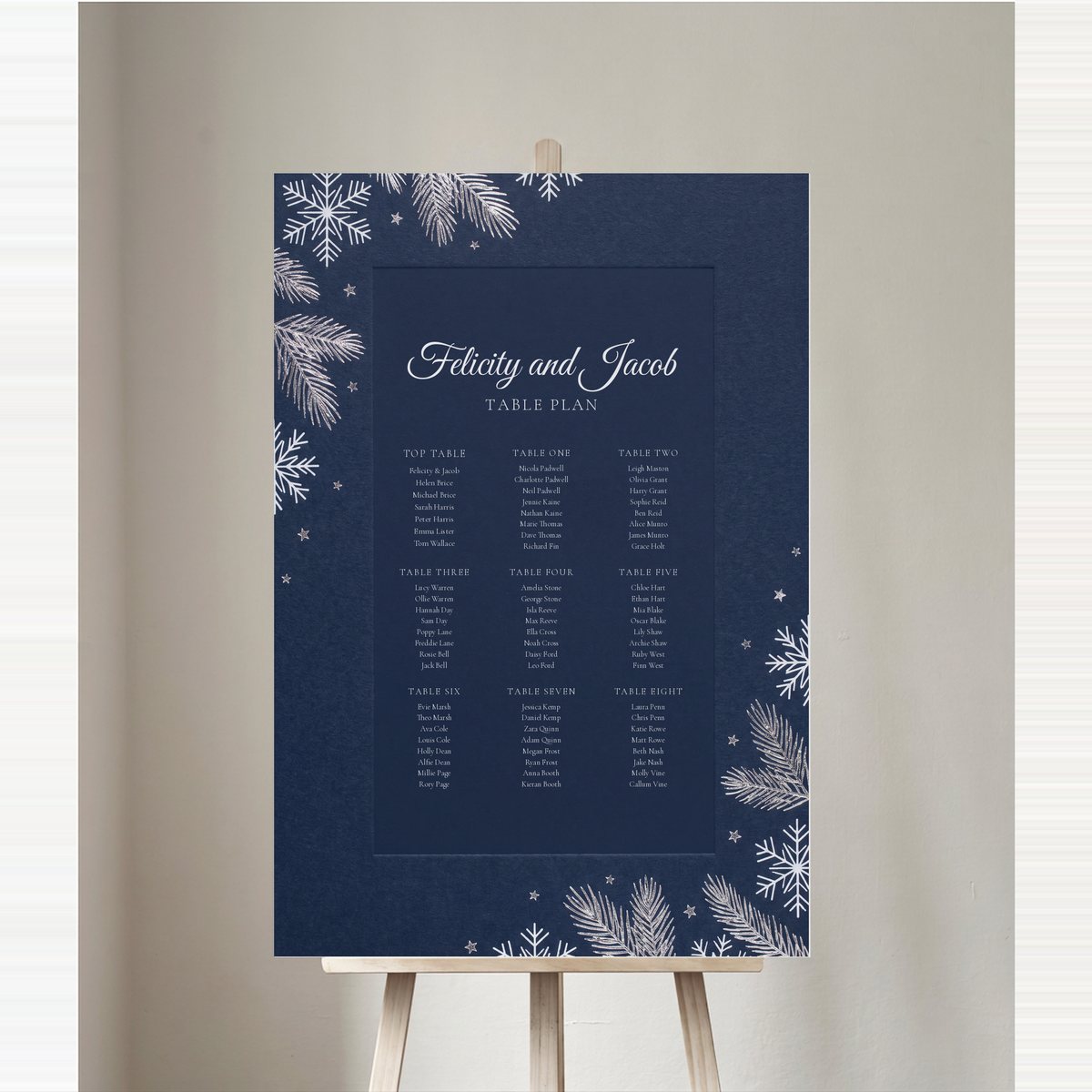 Winter Wedding Table Plan