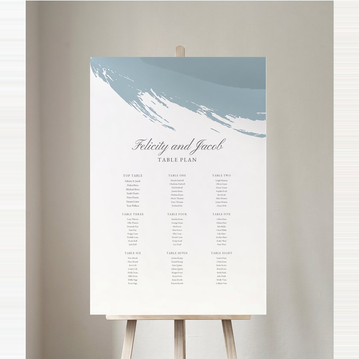 A Brush of Colour Table Plan