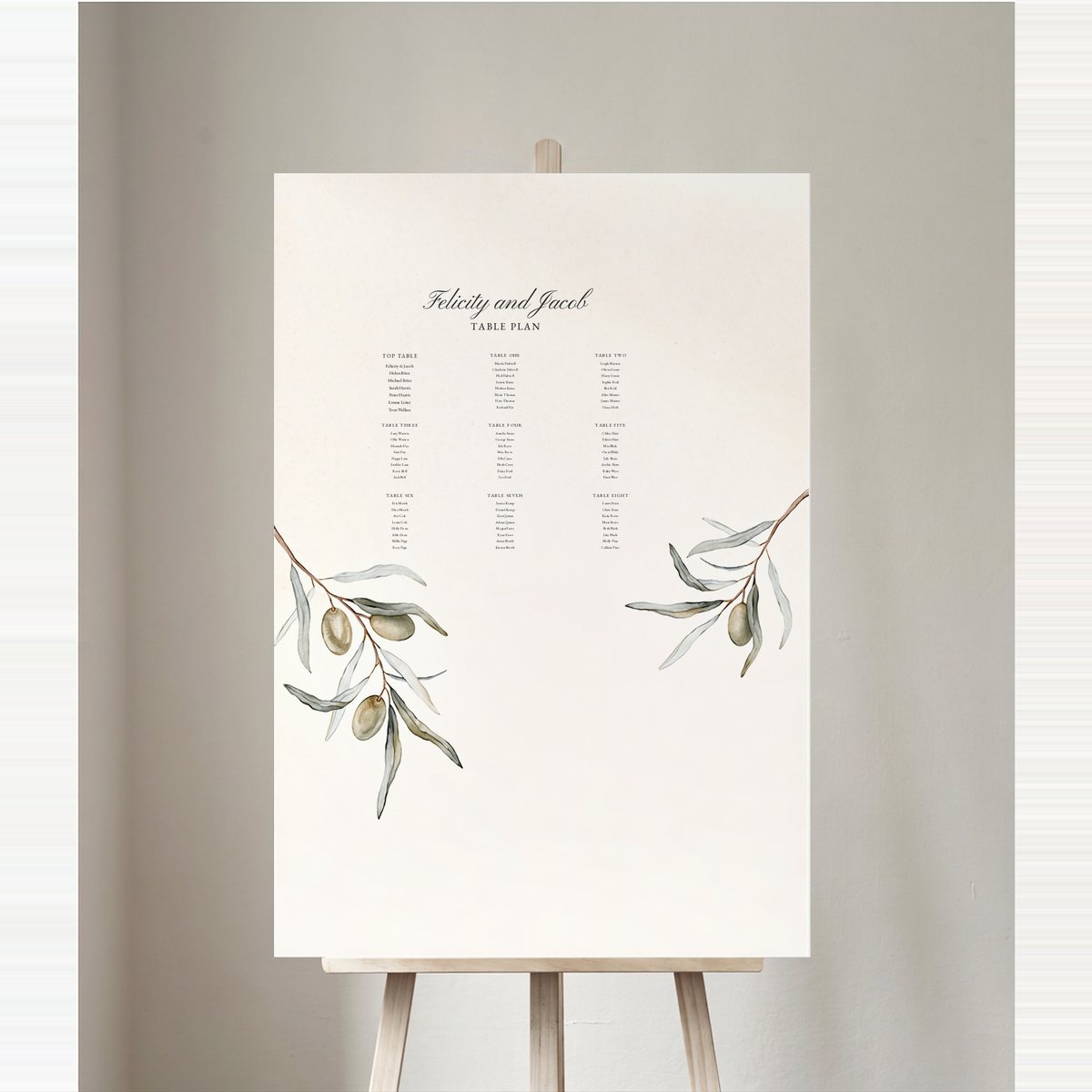 Olive Garden Table Plan