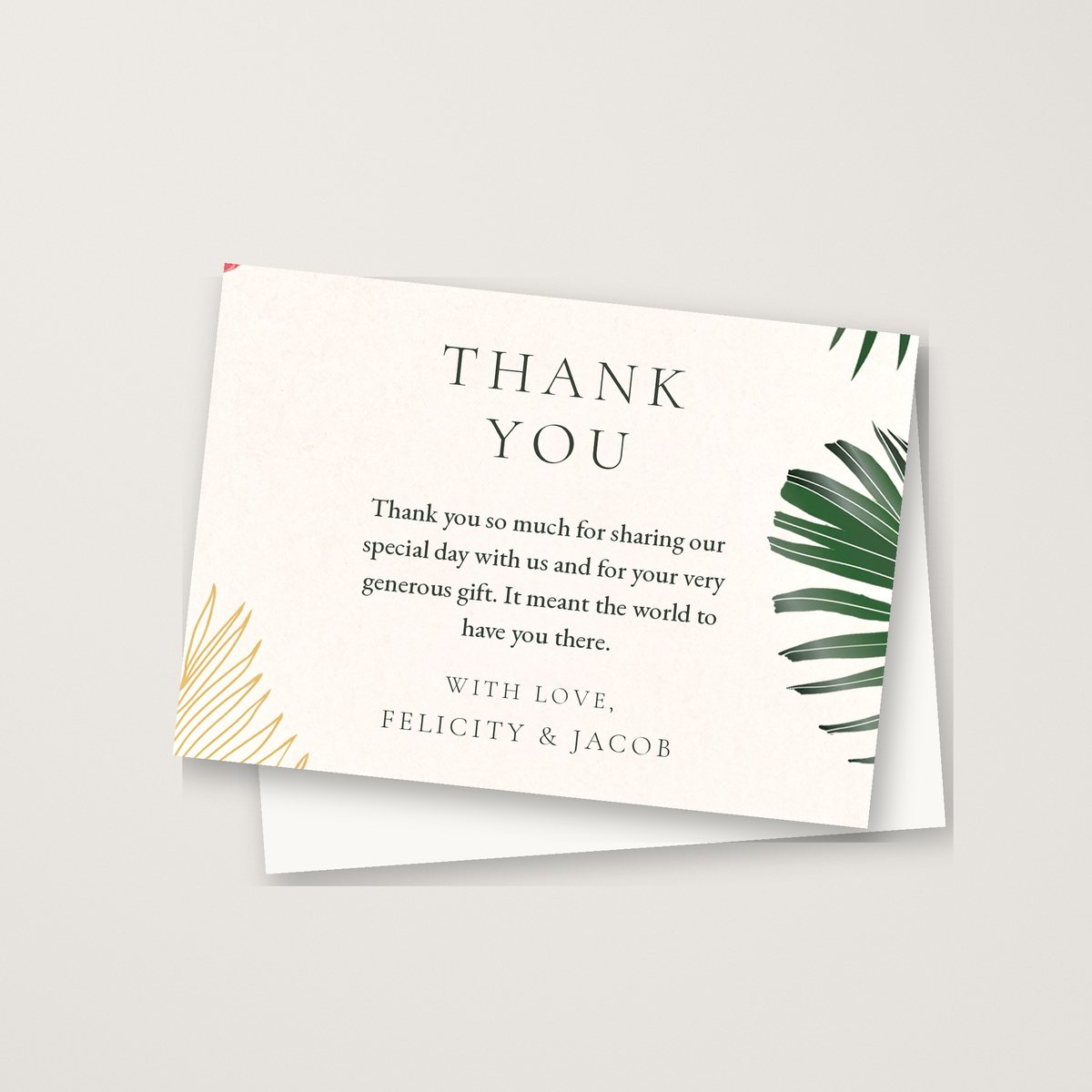 Tropical Coral Thank You Card