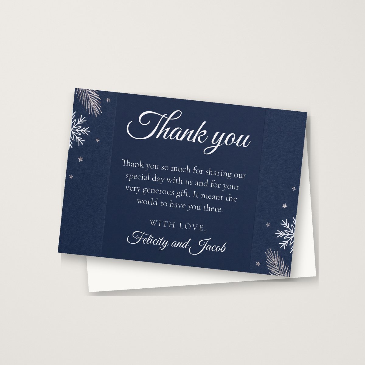 Winter Wedding Thank You Card