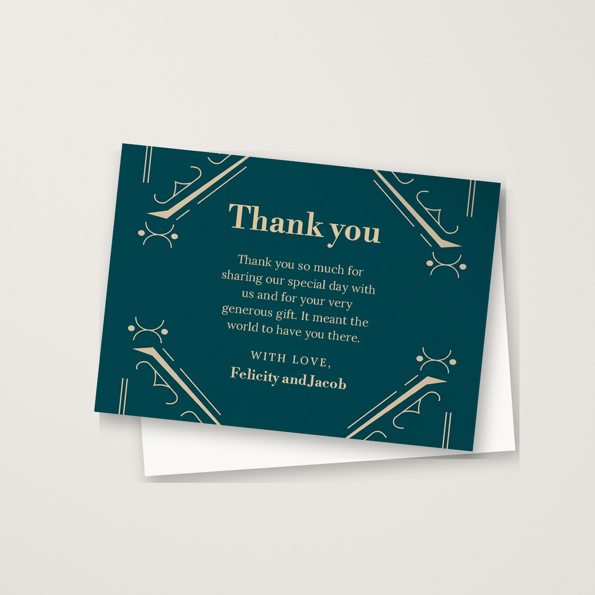Fancy Deco Thank You Card