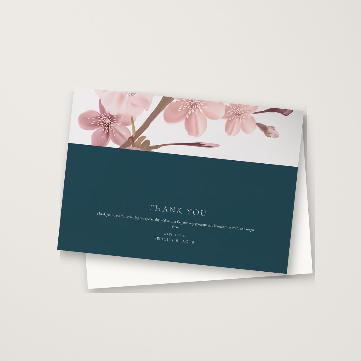 Colour Block Blossom Thank You Card