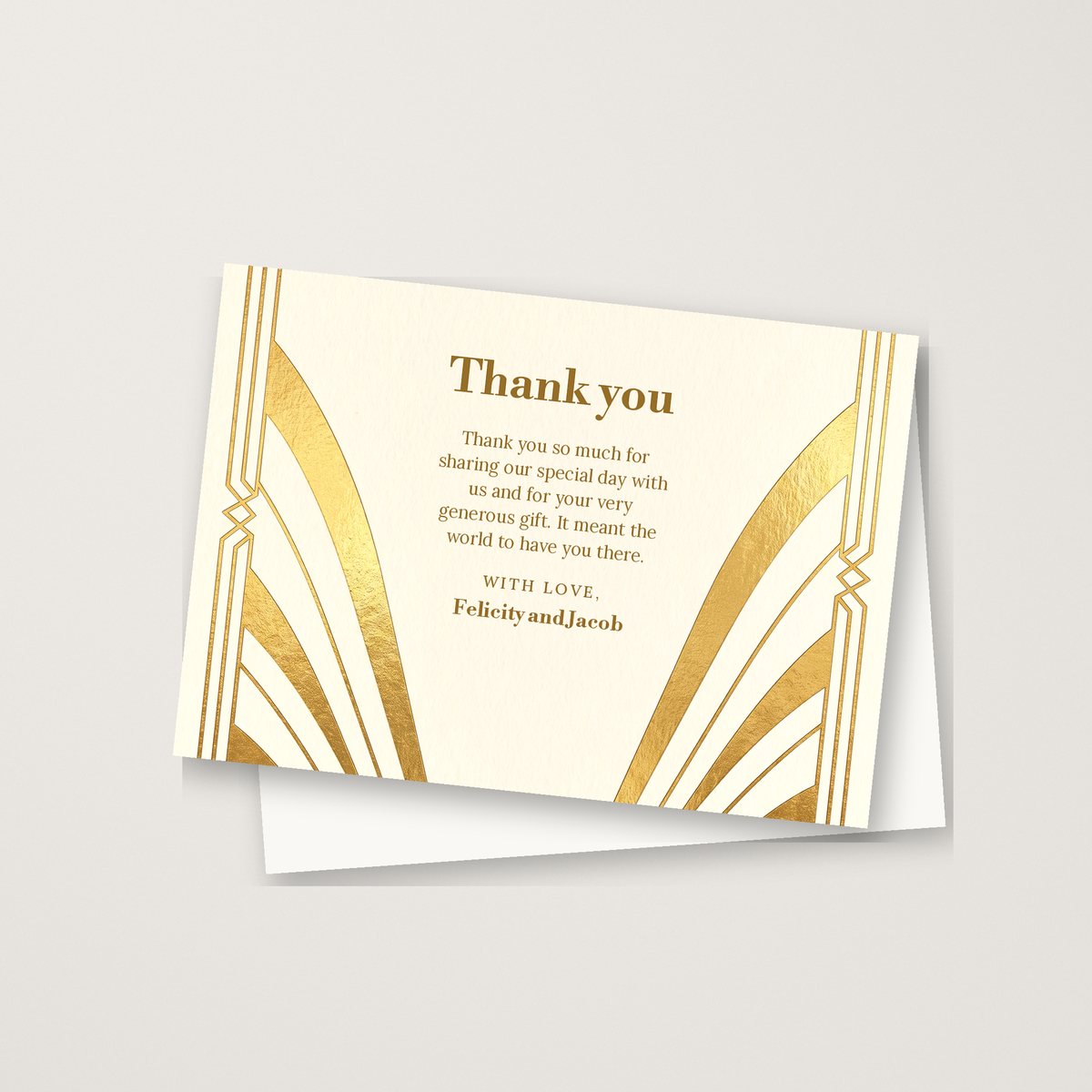 Deco Curve Thank You Card