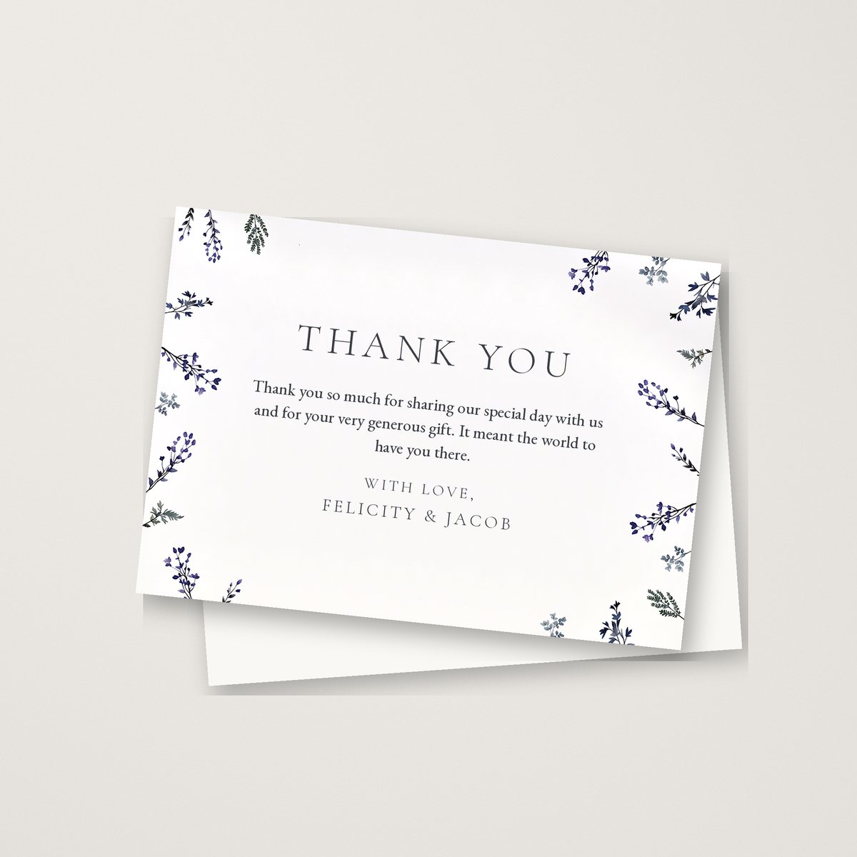 Petals and Twigs Thank You Card