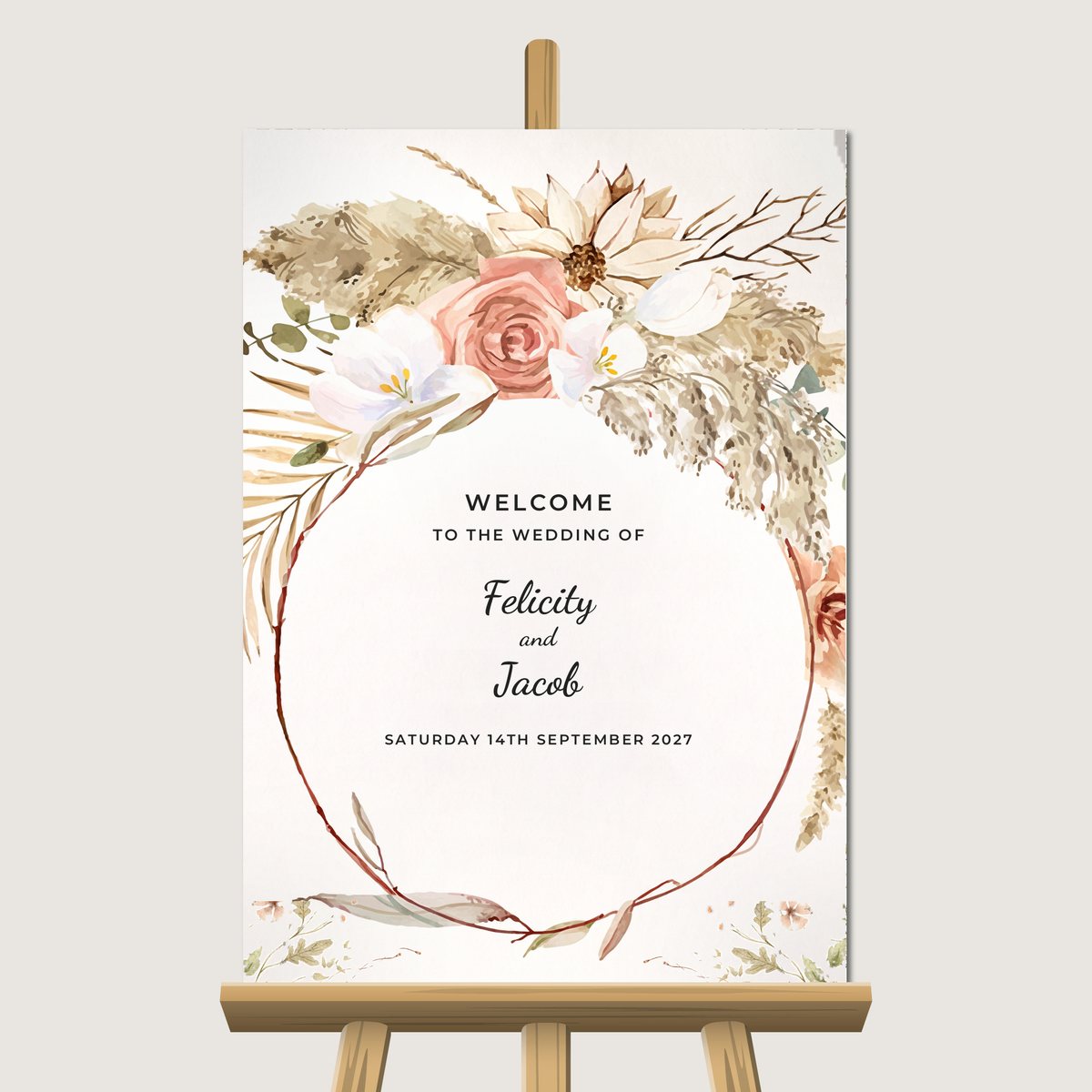 Boho Hoop Welcome Sign