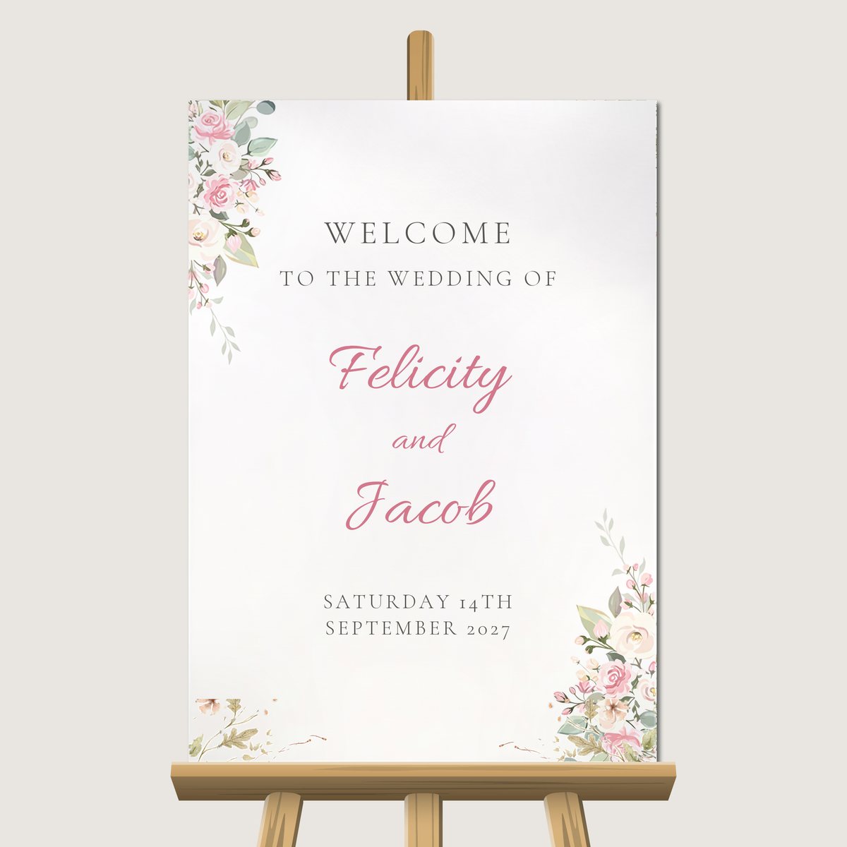 Delicate Rose Welcome Sign