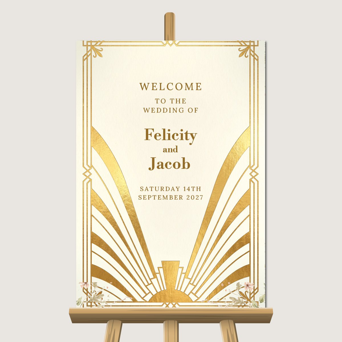 Deco Curve Welcome Sign